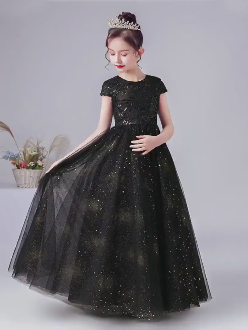 BLACK georgette floor length gown – Panila Fashion